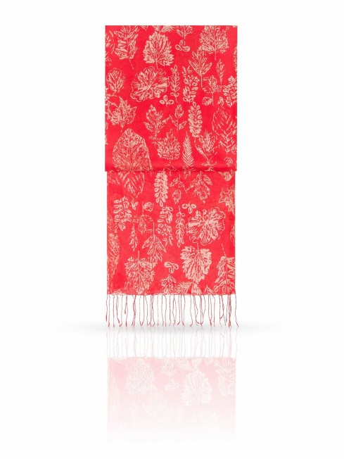 Палантин Женский S20-LEAF/RED